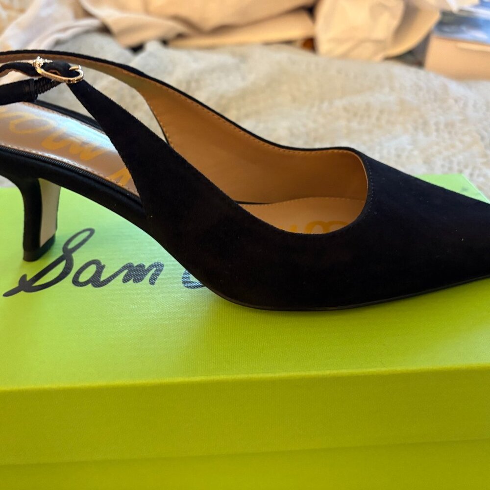 Sam Edelman Black Suede Bianka Sling Backs Size 9